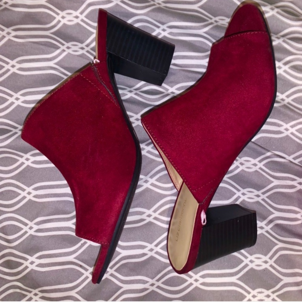 Liz Claiborne Cherry Red Mules